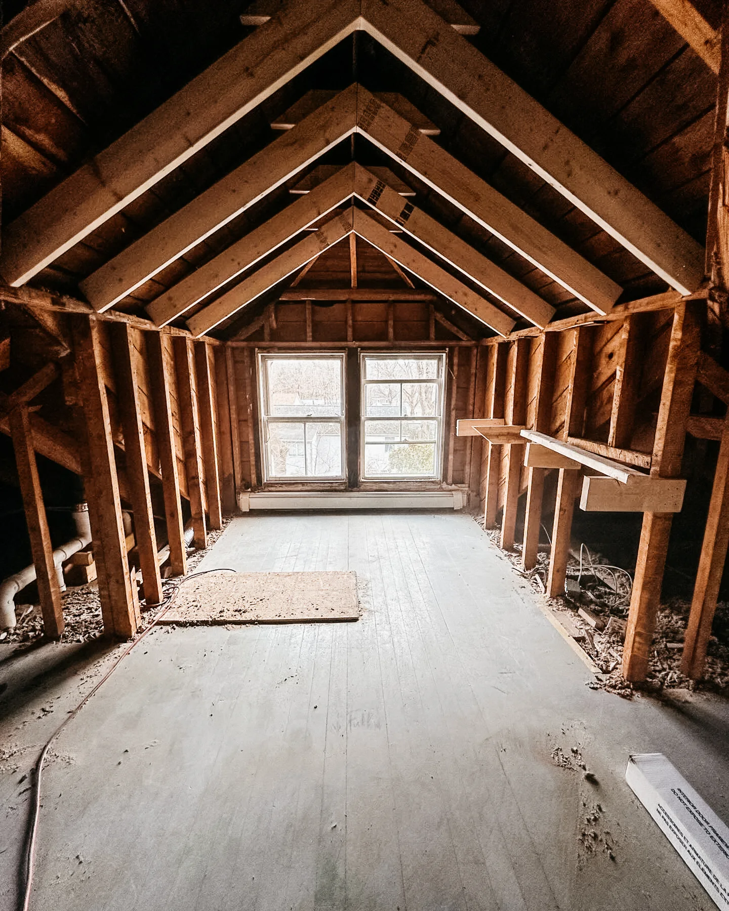 Attic space before remodeling work