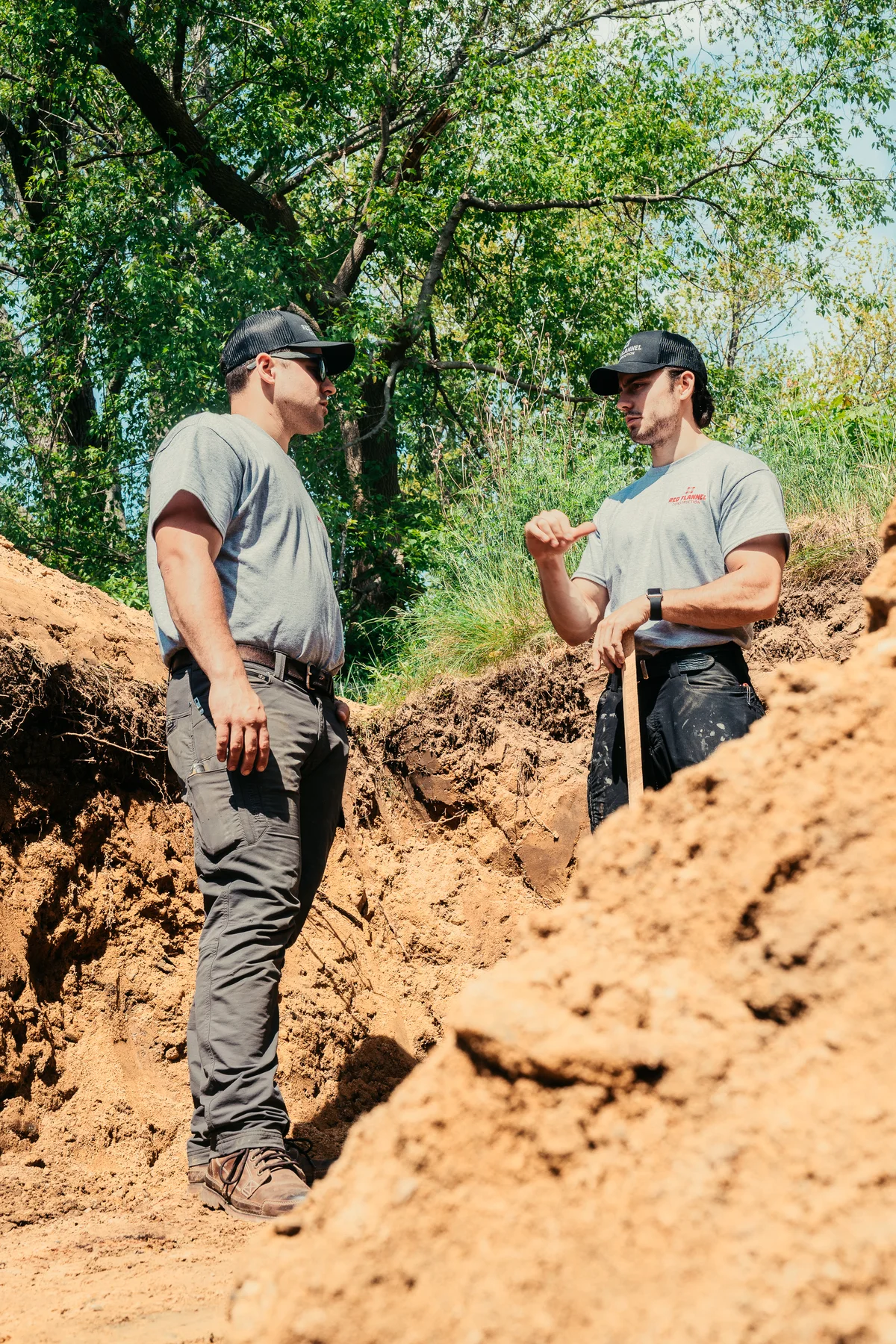 Red Flannel team working during excavation