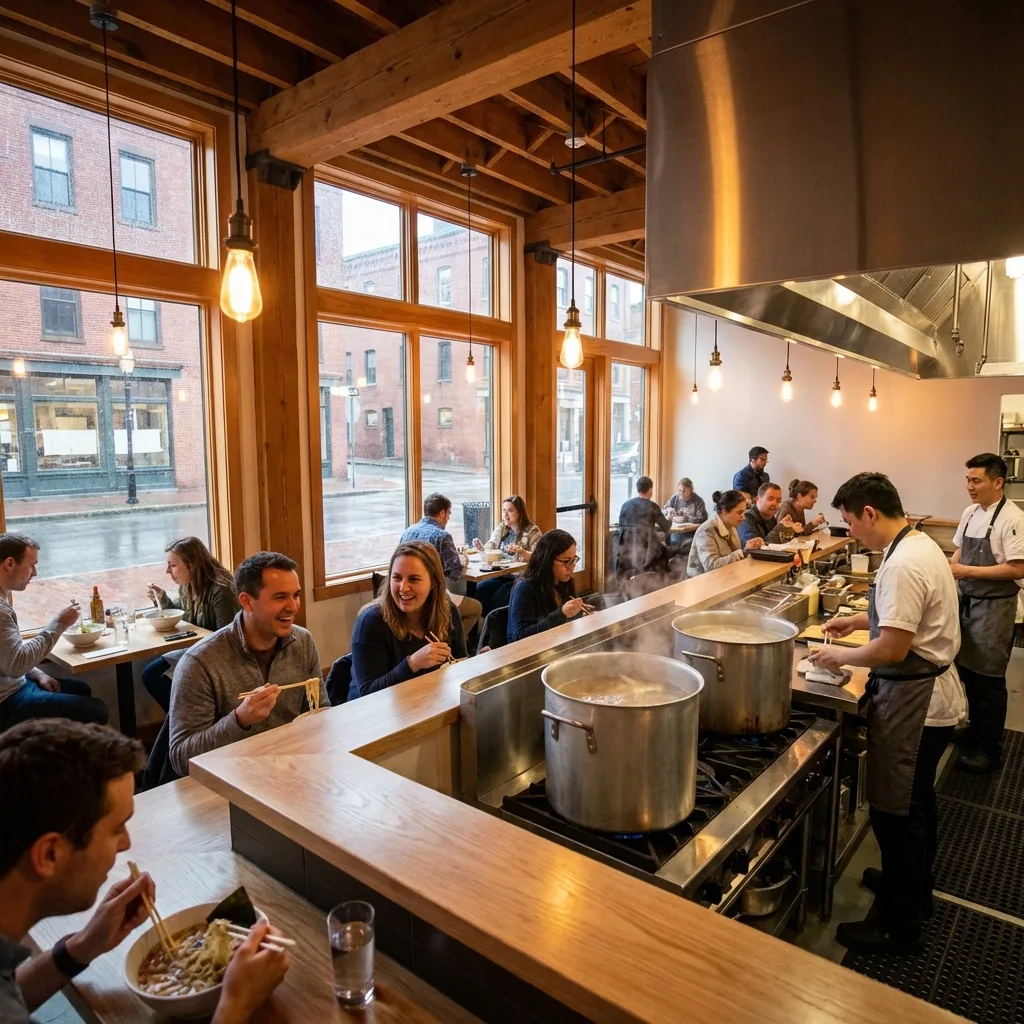 Active restaurant interior